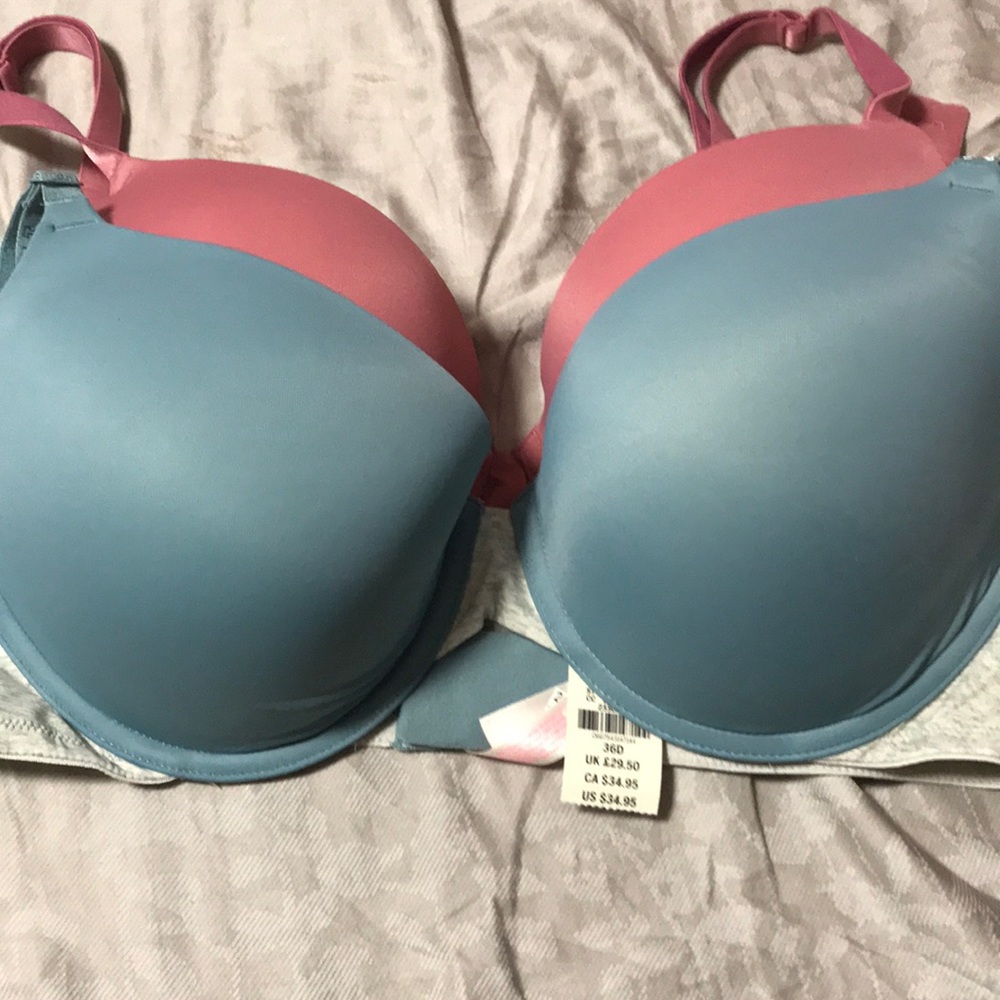 2 PINK push-up bras Size 36D